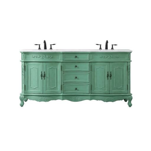 Elegant Danville 72" Double Vanity, Vintage Mint/Ivory Marble - VF10172DVM-VW