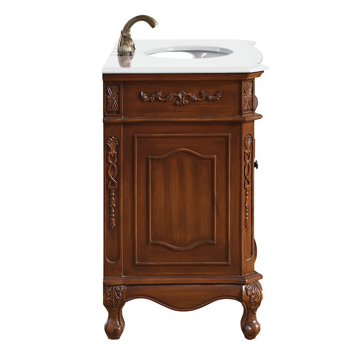Elegant Danvil 36" Single Vanity, Brown/Ivory Marble