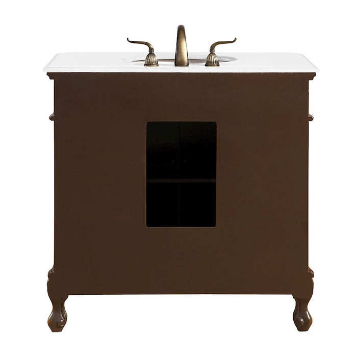 Elegant Danvil 36" Single Vanity, Brown/Ivory Marble