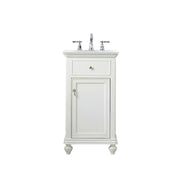 Elegant Otto 19" Single Vanity, Antique White/Ivory Marble - VF12319AW-VW