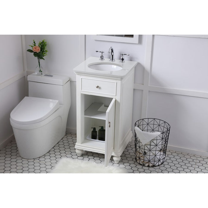 Elegant Otto 19" Single Vanity, Antique White/Ivory Marble