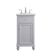 Elegant Otto 19" Single Vanity, Light Grey/Ivory Marble - VF12319GR-VW