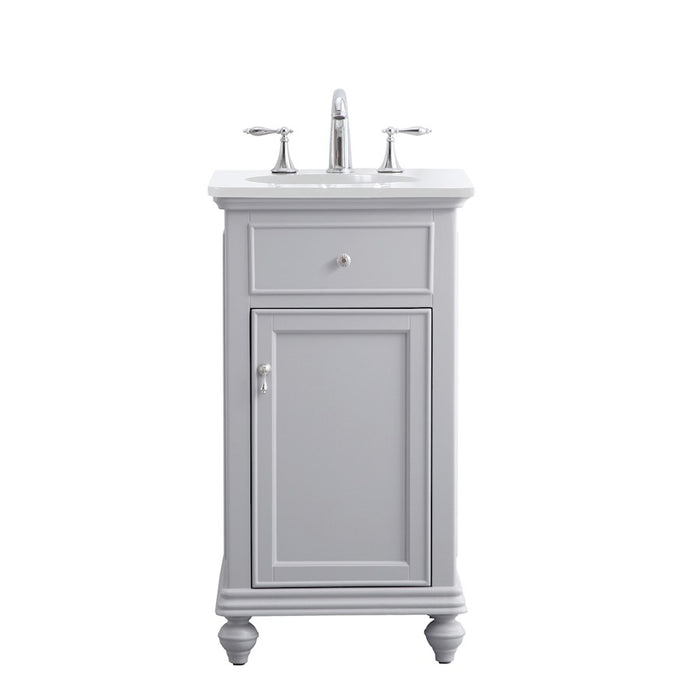 Elegant Otto 19" Single Vanity, Light Grey/Ivory Marble - VF12319GR-VW