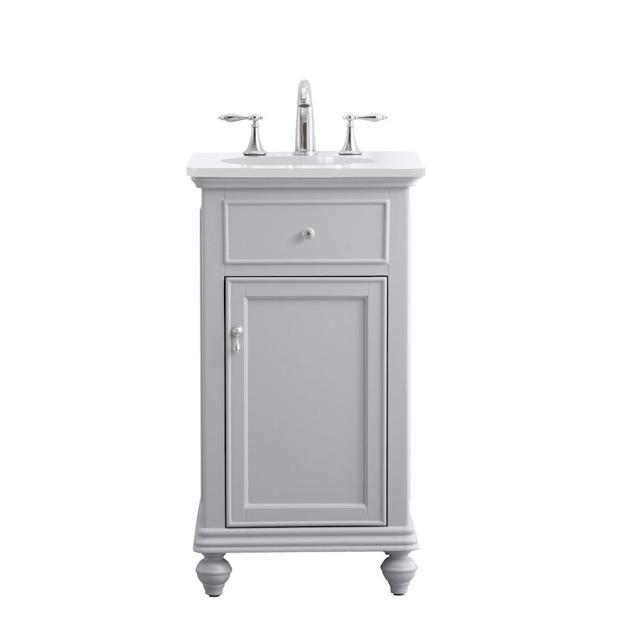 Elegant Otto 19" Single Vanity, Light Grey/Ivory Marble - VF12319GR-VW