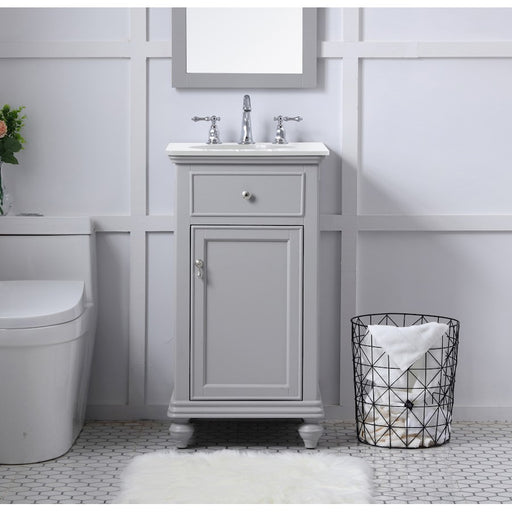 Elegant Otto 19" Single Vanity, Light Grey/Ivory Marble