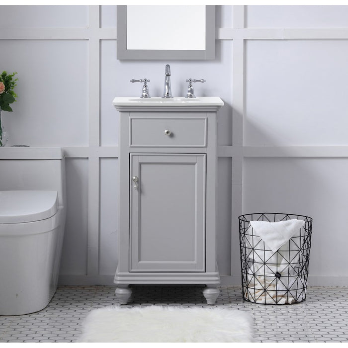 Elegant Otto 19" Single Vanity, Light Grey/Ivory Marble