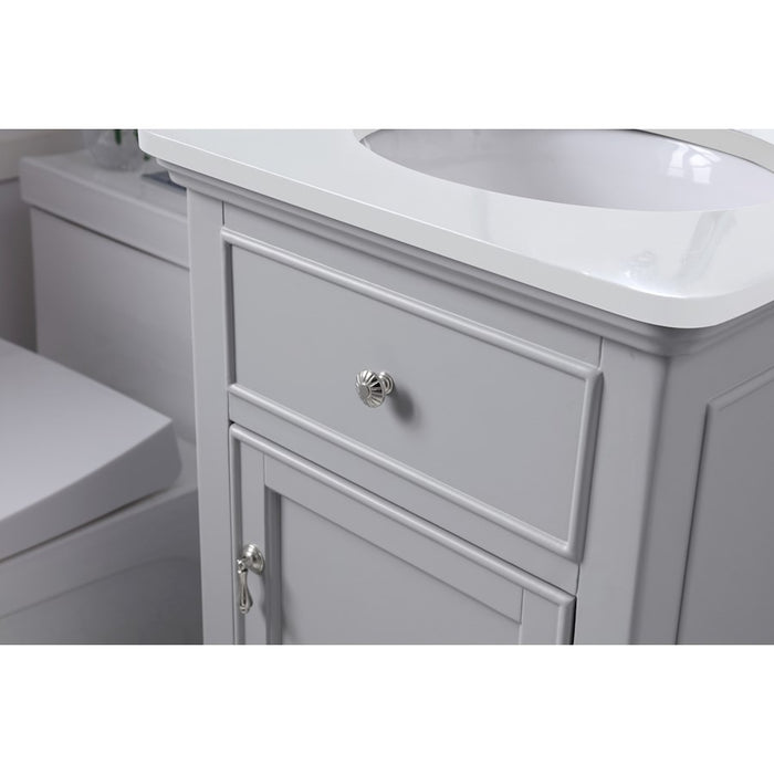 Elegant Otto 19" Single Vanity, Light Grey/Ivory Marble