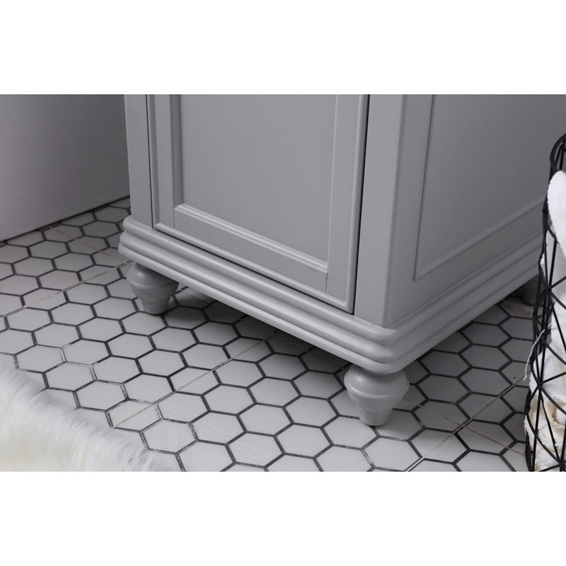 Elegant Otto 19" Single Vanity, Light Grey/Ivory Marble