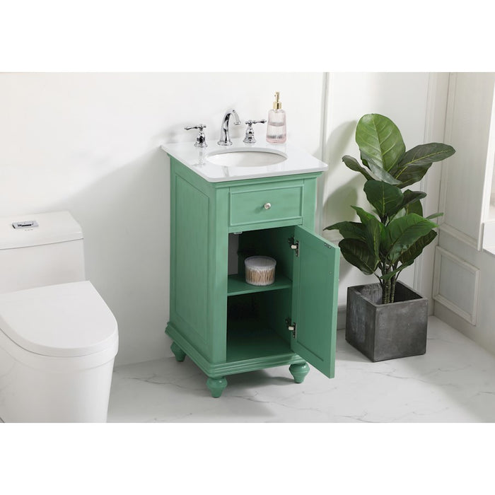 Elegant Otto 19" Single Vanity, Vintage Mint/Ivory Marble