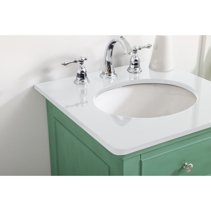 Elegant Otto 19" Single Vanity, Vintage Mint/Ivory Marble