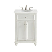 Elegant Otto 24" Single Vanity, Antique White/Ivory Marble - VF12324AW-VW