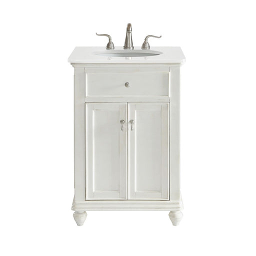 Elegant Otto 24" Single Vanity, Antique White/Ivory Marble - VF12324AW-VW