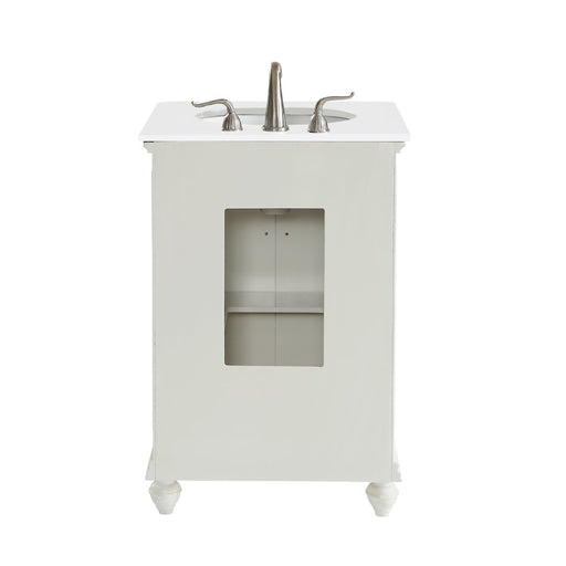 Elegant Otto 24" Single Vanity, Antique White/Ivory Marble