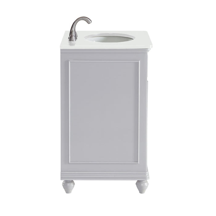 Elegant Otto 24" Single Vanity, Light Grey/Ivory Marble