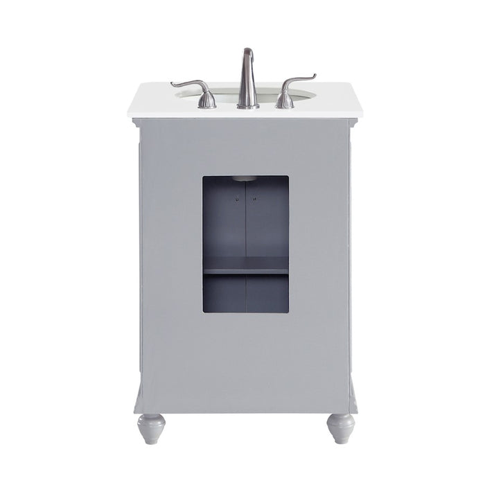 Elegant Otto 24" Single Vanity, Light Grey/Ivory Marble