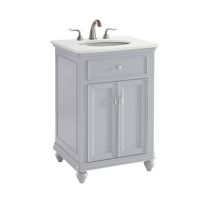 Elegant Otto 24" Single Vanity, Light Grey/Ivory Marble