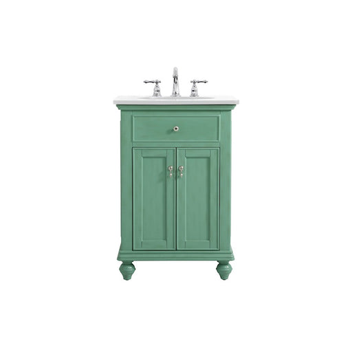 Elegant Otto 24" Single Vanity, Vintage Mint/Ivory Marble - VF12324VM-VW