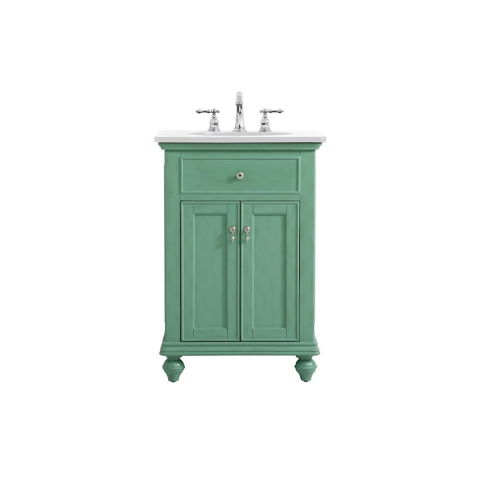 Elegant Otto 24" Single Vanity, Vintage Mint/Ivory Marble - VF12324VM-VW