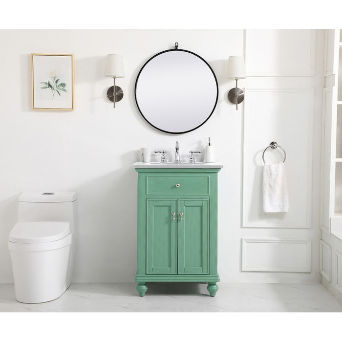 Elegant Otto 24" Single Vanity, Vintage Mint/Ivory Marble