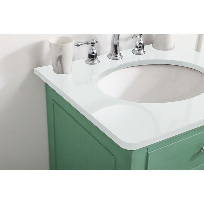 Elegant Otto 24" Single Vanity, Vintage Mint/Ivory Marble