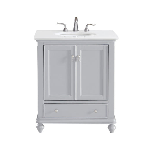 Elegant Otto 30" Single Vanity, Light Grey/Ivory Marble - VF12330GR-VW