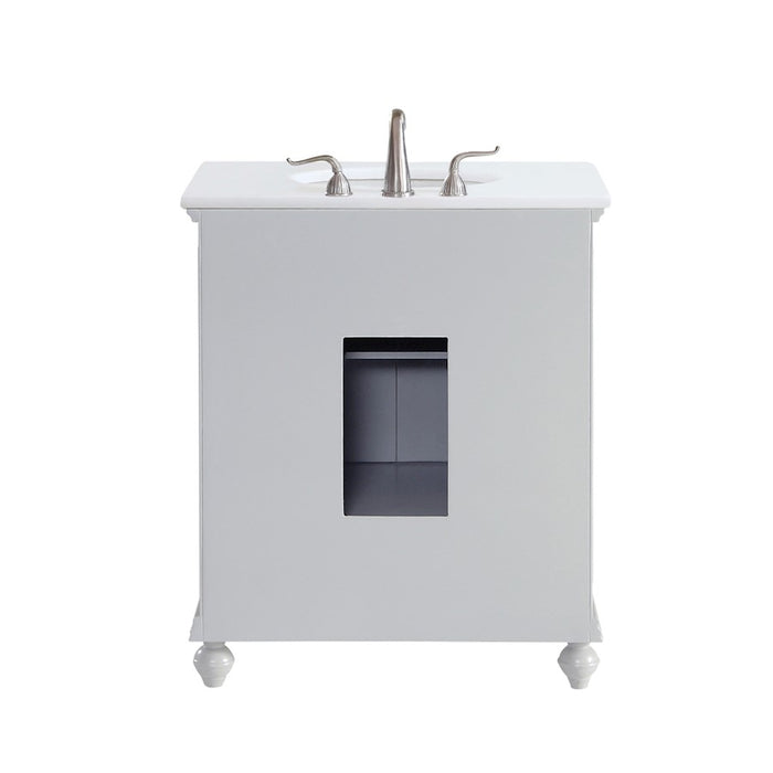 Elegant Otto 30" Single Vanity, Light Grey/Ivory Marble