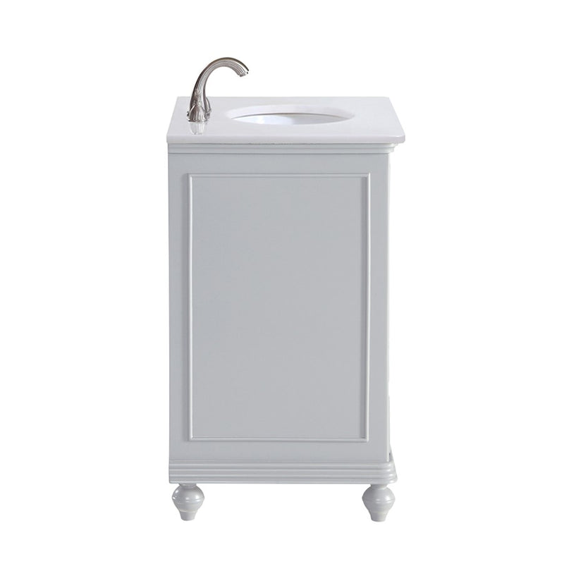 Elegant Otto 30" Single Vanity, Light Grey/Ivory Marble