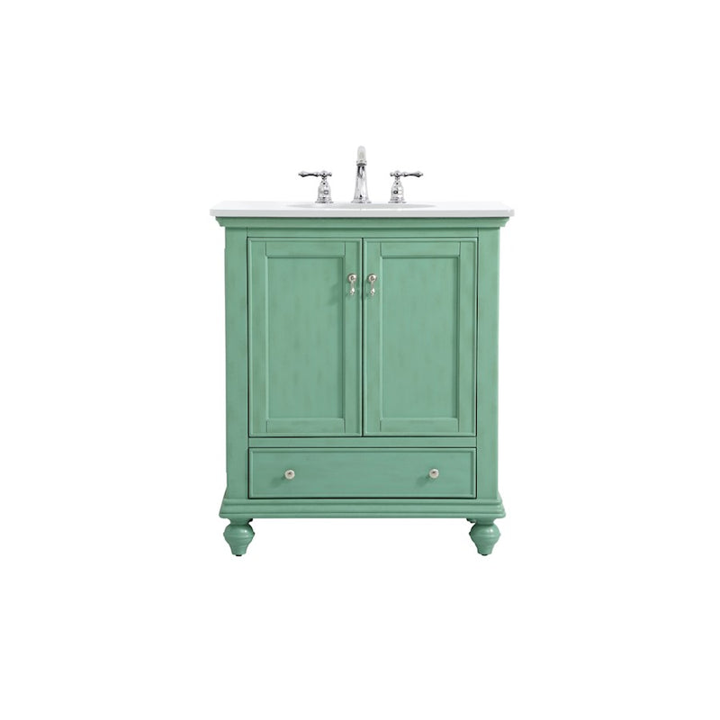 Elegant Otto 30" Single Vanity, Vintage Mint/Ivory Marble - VF12330VM-VW