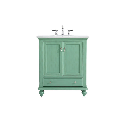 Elegant Otto 30" Single Vanity, Vintage Mint/Ivory Marble - VF12330VM-VW