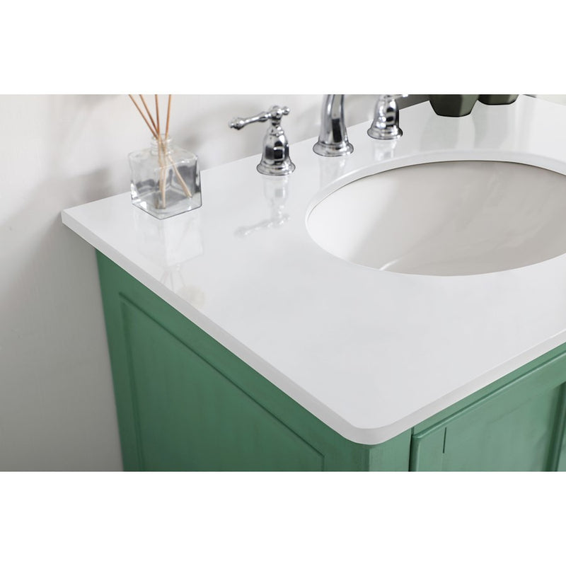 Elegant Otto 30" Single Vanity, Vintage Mint/Ivory Marble