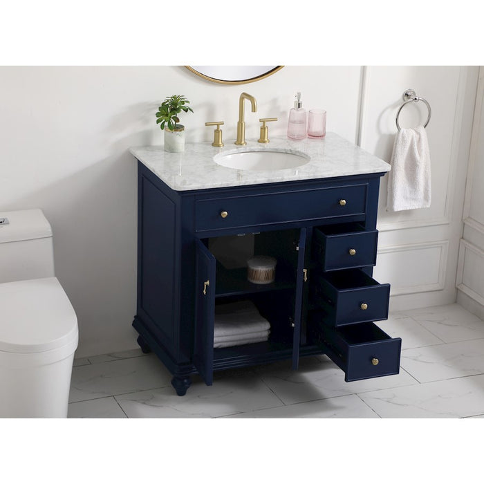 Elegant Kitchen/Bath Otto 36" Single Bathroom Vanity, Blue