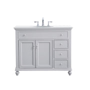 Elegant Otto 42" Single Vanity, Light Grey/Ivory Marble - VF12342GR-VW