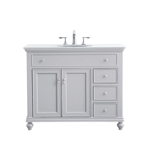 Elegant Otto 42" Single Vanity, Light Grey/Ivory Marble - VF12342GR-VW