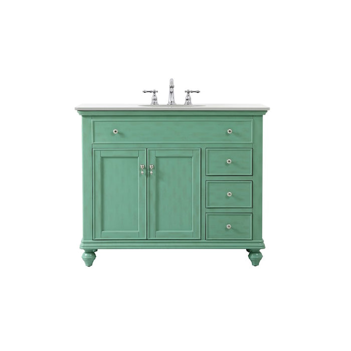 Elegant Otto 42" Single Vanity, Vintage Mint/Ivory Marble - VF12342VM-VW