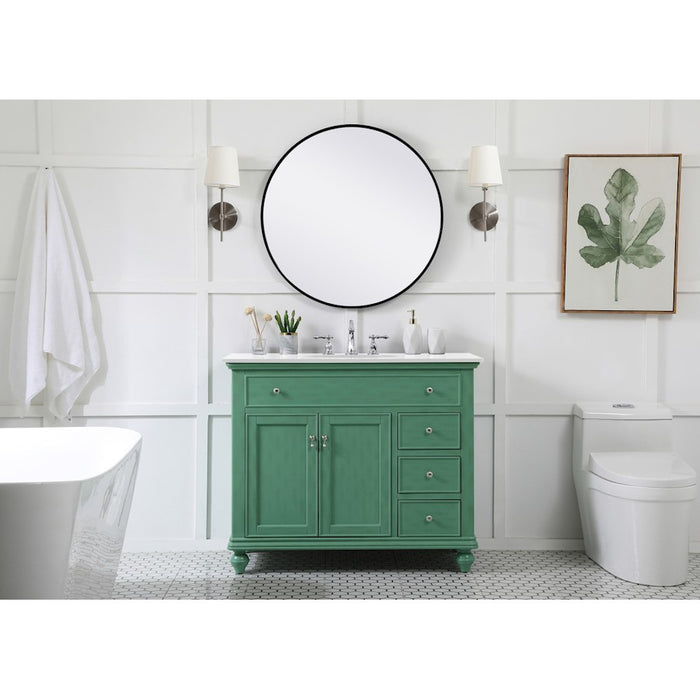 Elegant Otto 42" Single Vanity, Vintage Mint/Ivory Marble