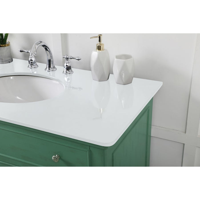 Elegant Otto 42" Single Vanity, Vintage Mint/Ivory Marble