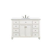 Elegant Otto 48" Single Vanity, Antique White/Ivory Marble - VF12348AW-VW