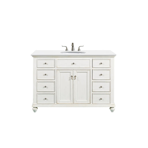 Elegant Otto 48" Single Vanity, Antique White/Ivory Marble - VF12348AW-VW