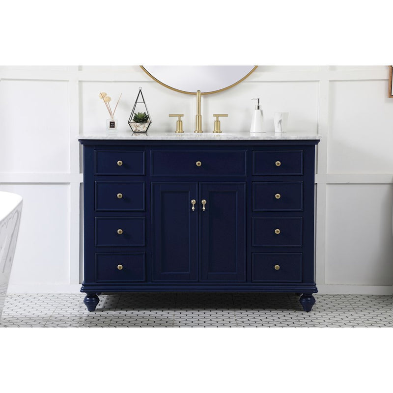Elegant Kitchen/Bath Otto 48" Single Bathroom Vanity, Blue