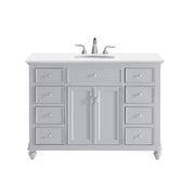 Elegant Otto 48" Single Vanity, Light Grey/Ivory Marble - VF12348GR-VW