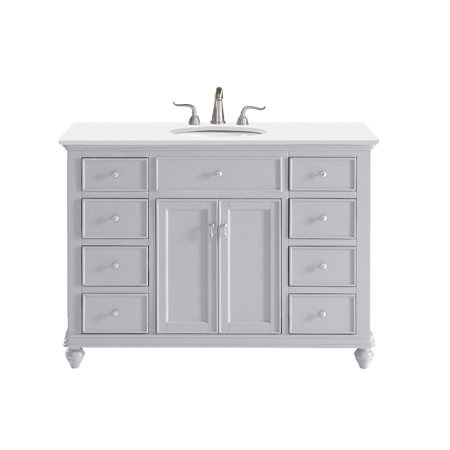 Elegant Otto 48" Single Vanity, Light Grey/Ivory Marble - VF12348GR-VW