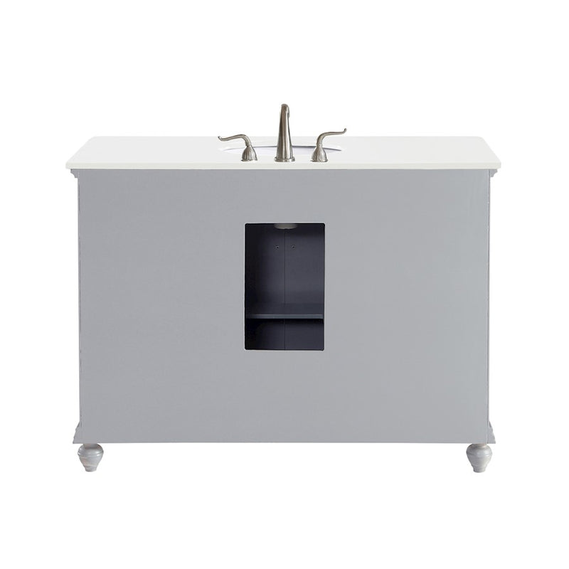 Elegant Otto 48" Single Vanity, Light Grey/Ivory Marble