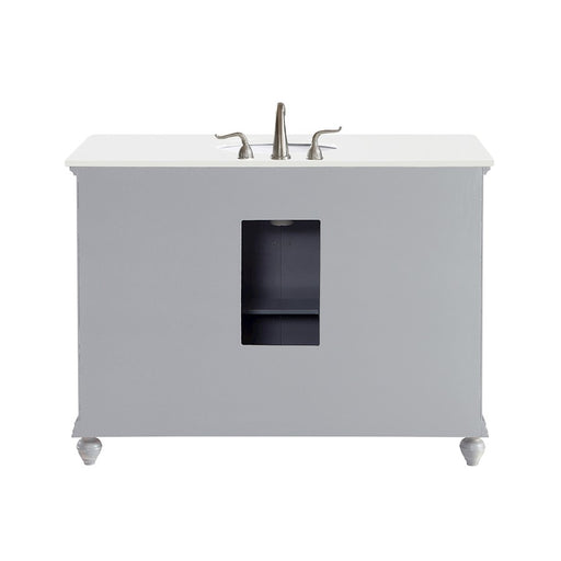Elegant Otto 48" Single Vanity, Light Grey/Ivory Marble