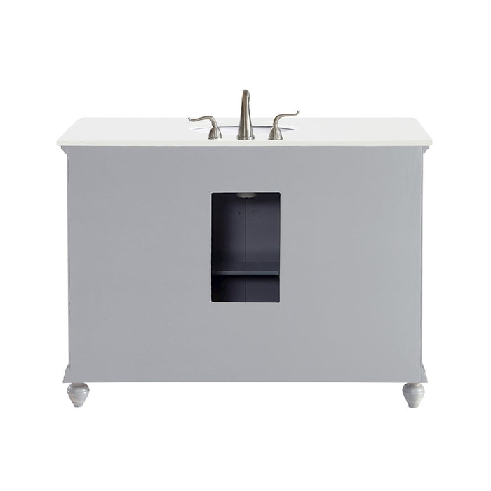 Elegant Otto 48" Single Vanity, Light Grey/Ivory Marble