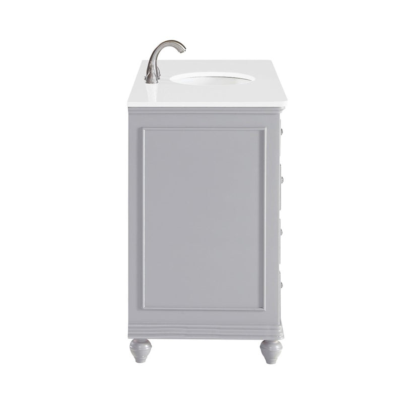 Elegant Otto 48" Single Vanity, Light Grey/Ivory Marble