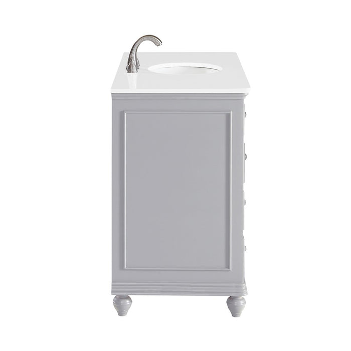 Elegant Otto 48" Single Vanity, Light Grey/Ivory Marble
