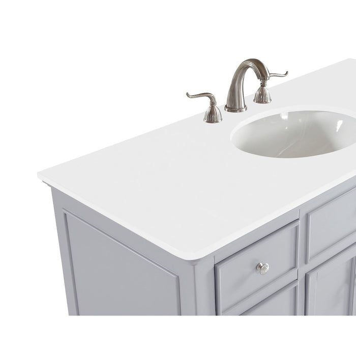 Elegant Otto 48" Single Vanity, Light Grey/Ivory Marble