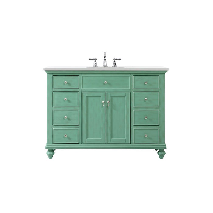 Elegant Otto 48" Single Vanity, Vintage Mint/Ivory Marble - VF12348VM-VW