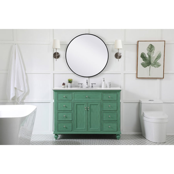 Elegant Otto 48" Single Vanity, Vintage Mint/Ivory Marble