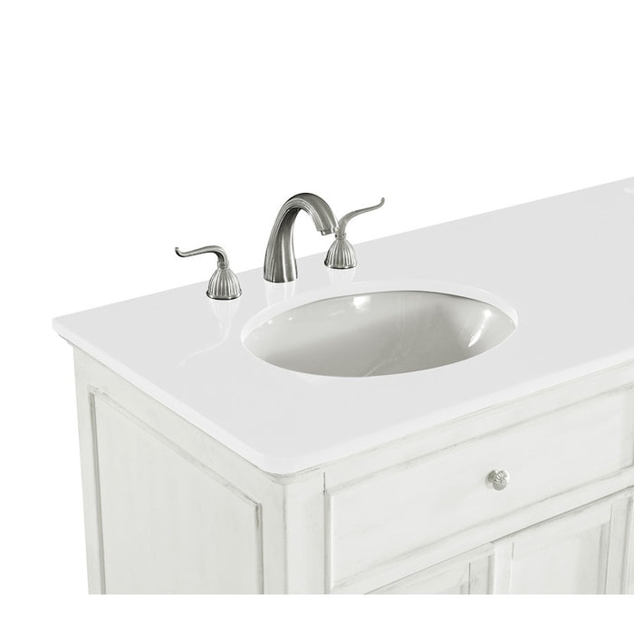 Elegant Otto 60" Double Vanity, Antique White/Ivory Marble